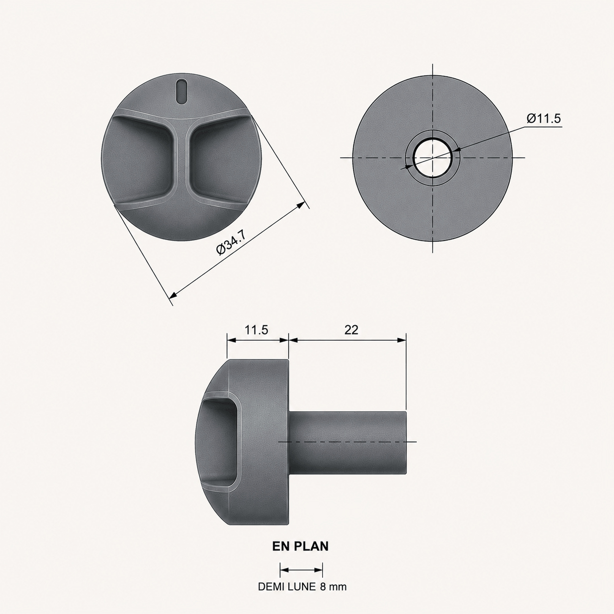 Plan bouton frigo